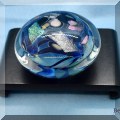 G03. Signed Jim Karg art glass paperweight. 